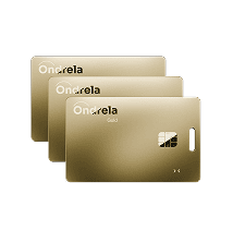 Three Ondrela gold tracker cards stacked
