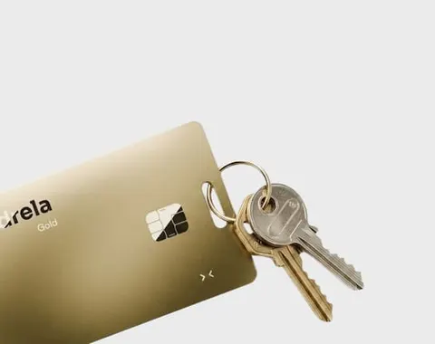 Ondrela gold card attached to a key ring