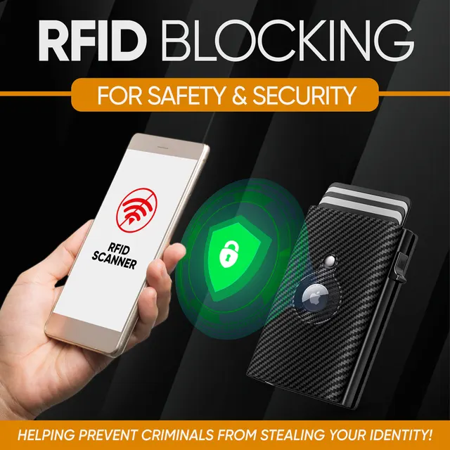 SafeTrack Wallet RFID blocking shielding cards from a phone scanner